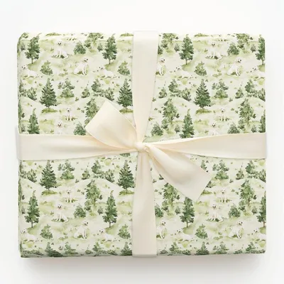 Park Day with White Goldens - Gift Wrap for Christmas, Holidays Wrapping Paper, Christmas Wrapping Paper
