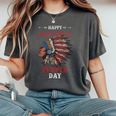Indigenous Peoples Day  T-Shirt Native American Her Celebration T-Shirt Respect Native Lands Graphic T-Shirt