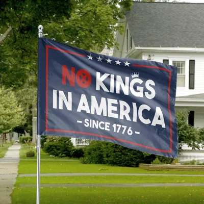 No Kings In America Since 1776 Horizontal House Flag , Patriotic Historical Freedom Independence American Revolution Decorative Banner Horizontal House Flag
