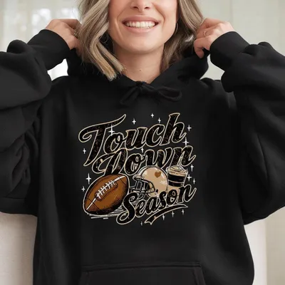 Touch Down Season Hoodie Football Season Retro Football Hoodie Funny Football Mom Game Day Hoodie Touch Down Football