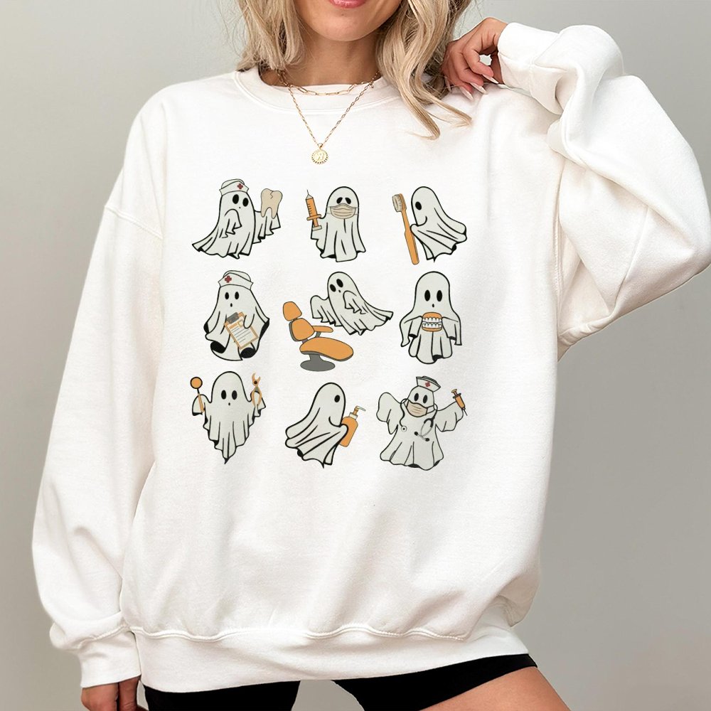 Halloween Dentist Sweatshirt – Trick or Teeth Funny Dental Assistant Crewneck