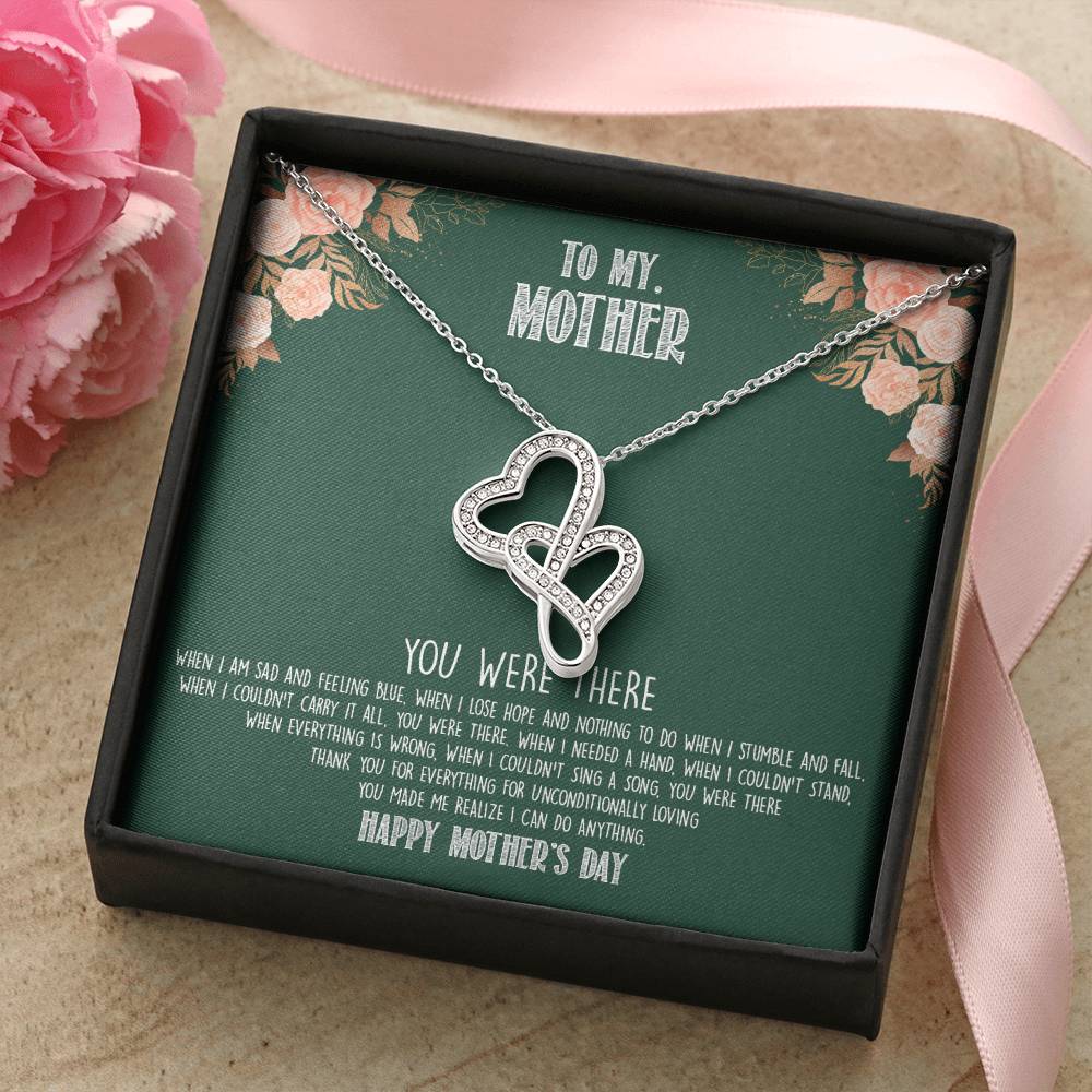 Dazzling Pendant Necklace For Your Mom Who Is Always With You Double Hearts Necklace