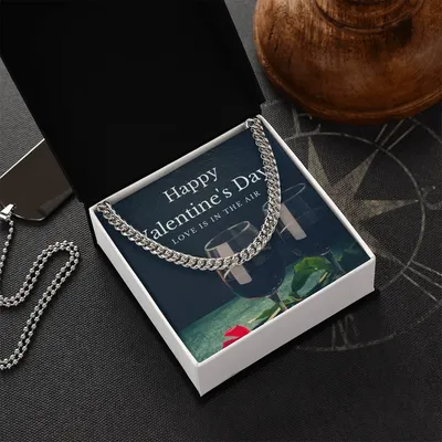 Cuban Link Chain Necklace Love Is In The Air