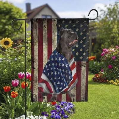 Patriotic Dog And Cross Flag, Christian American House Flag, Faith And Freedom Garden Banner Vertical Garden Flag