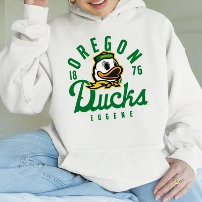 Oregon Ducks Hoodie Ash Hoodie 1876 Eugene College Football Game Day Vintage Duck Mascot Graphic