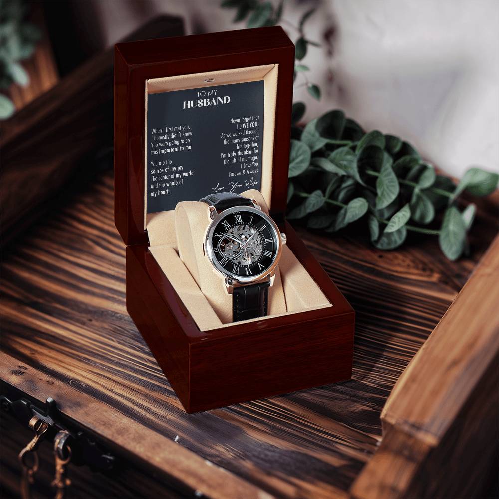 Gift For Husband Truly Thankful Openwork Watch