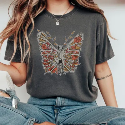 Butterfly T-Shirt Ladies Summer Outfit Mothers Day Gift Gift For Girl Friend Gift For Women Full Size Full