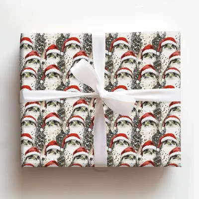 North Pole Falcon - Gift Wrap for Christmas, Holidays Wrapping Paper, Christmas Wrapping Paper
