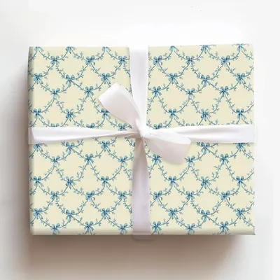 Blue Ties of Love - Gift Wrap for Christmas, Holidays Wrapping Paper, Christmas Wrapping Paper
