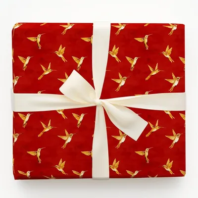 Humming Red - Gift Wrap for Christmas, Holidays Wrapping Paper, Christmas Wrapping Paper