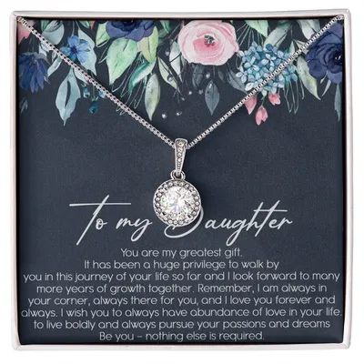 To My Daughter Infinity Heart Necklace Message Card, Daughter Jewelry From Dad, Christmas Gift For Daughter, Gift For Daughter From Dad, Daughter Gift From Dad, Daughters Birthday, Grown Up Daughter, Daughter Father Necklace
