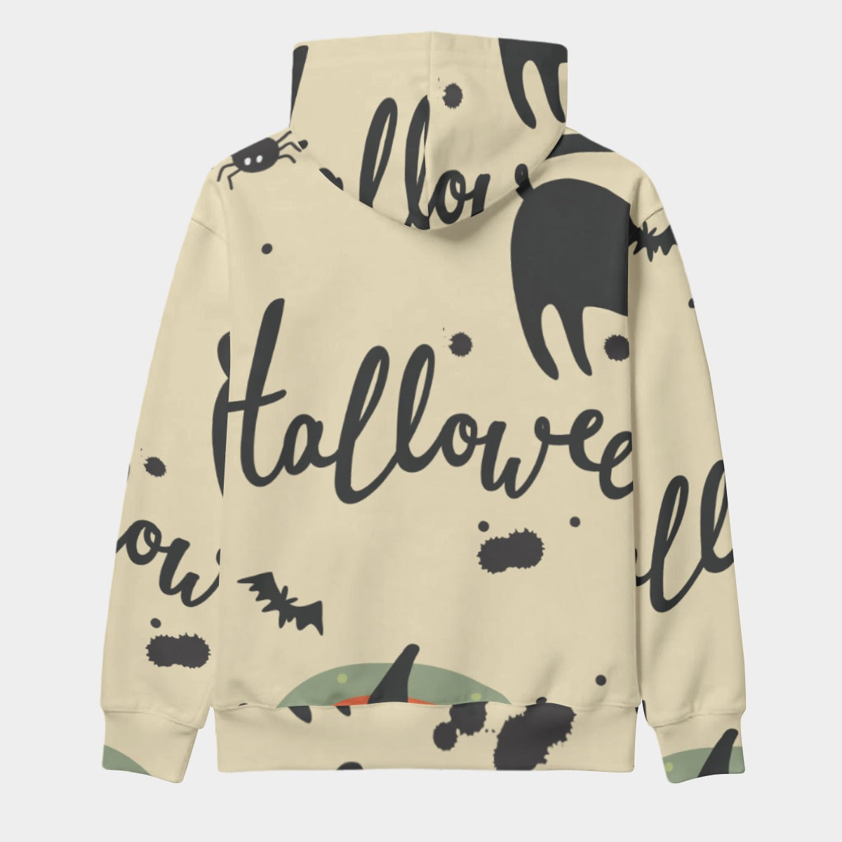 Halloween Script Black Cat Pullover Hoodie