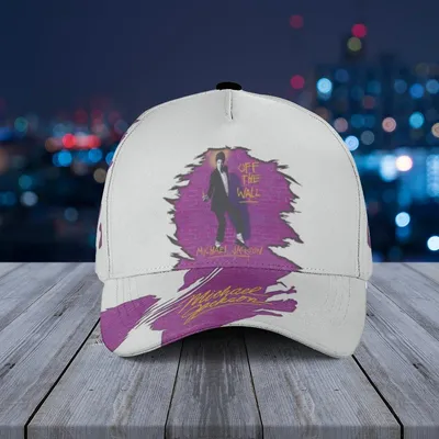Baseball Cap Michael Jackson Off The Wall Tribute With Purple Brushstroke Dance Pose Design Baseball Cap