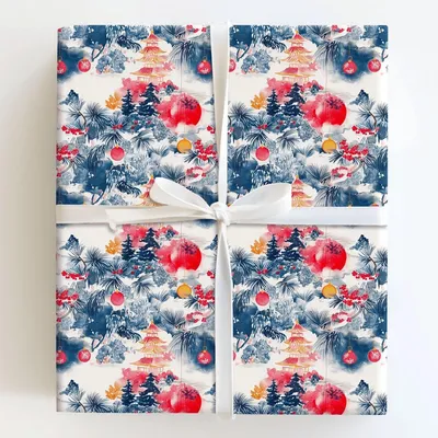 Tokyo Nights - Gift Wrap for Christmas, Holidays Wrapping Paper, Christmas Wrapping Paper