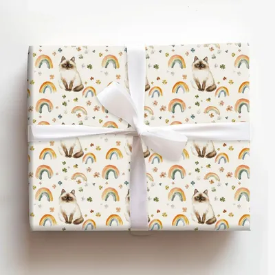 Rainbows with the Birman - Gift Wrap for Christmas, Holidays Wrapping Paper, Christmas Wrapping Paper