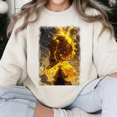 Zenitsu Sweatshirt Demon Slayer Thunder Breathing Vintage Sweatshirt With Heavy Cotton Fit
