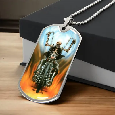 Bike Eye Funny Biker Dog-Tag Necklace - Army Tag Necklace, Dog Tag
