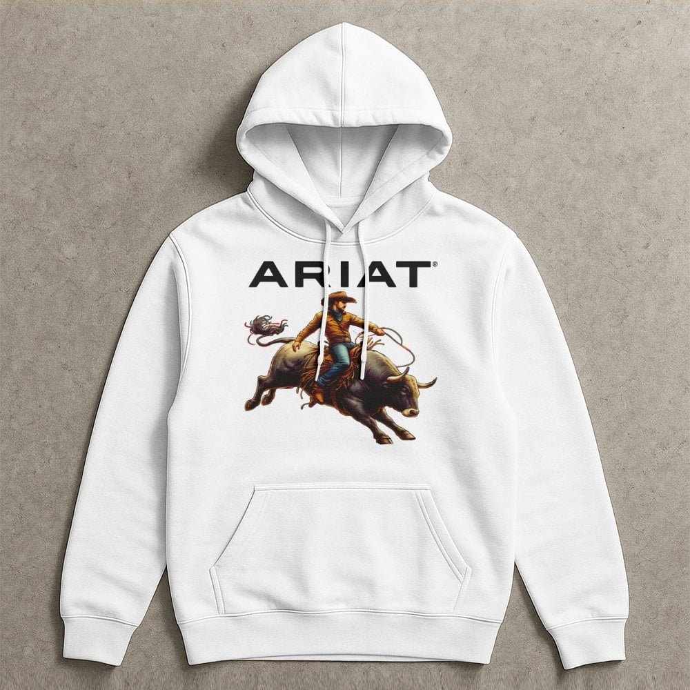 Ariat Rodeo Bull Riding Hoodie – Western Cowboy Ranch Hoodie With Bold ...