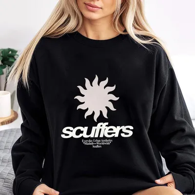 Scuffers Sun Graphic Sweatshirt, Aesthetic Urban Fashion, Vintage , Trendy Clothing For Men And Women