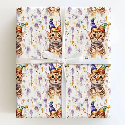 Mardi Gras Bengal - Gift Wrap for Christmas, Holidays Wrapping Paper, Christmas Wrapping Paper