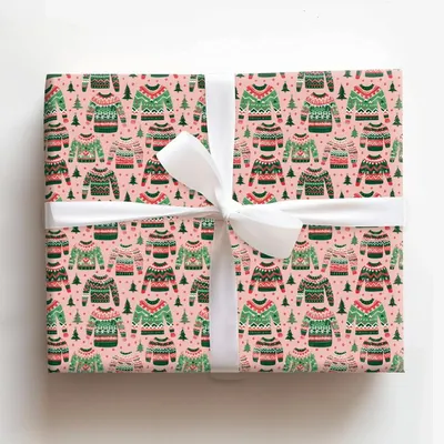 Festive Fuzzies - Gift Wrap for Christmas, Holidays Wrapping Paper, Christmas Wrapping Paper