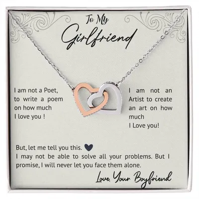 To My Gorgeous Girl Friend Interlocking Hearts Necklace