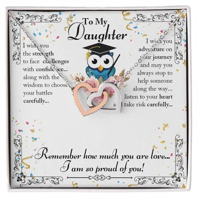 To My Daughter Necklace From Mum To Daughter Necklace For Daughter Birthday Birthday Necklace Birthday Gifts Gift For Daughter Interlocking Hearts Necklace