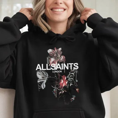 Floral Graphic Unisex Hoodie Vintage Retro Style Hoodie Bold Flower Print Top Casual Summer Outfit Classic Fashion