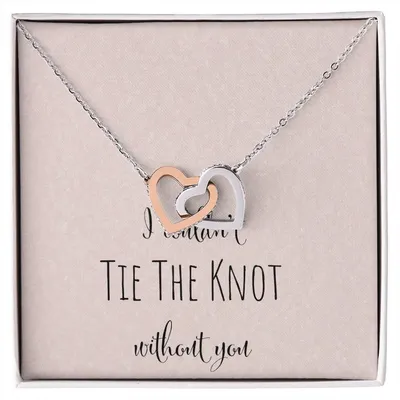 I Can'T Tie The Knot Without You - Pink Interlocking Hearts Necklace