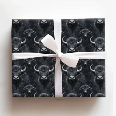 Buffalo Charcoal - Gift Wrap for Christmas, Holidays Wrapping Paper, Christmas Wrapping Paper
