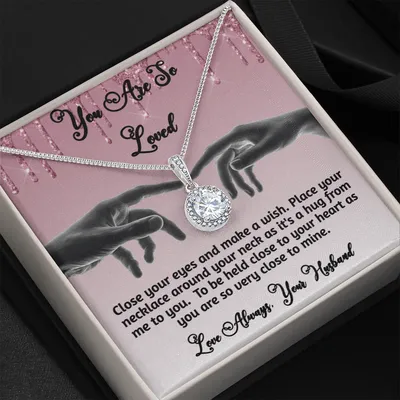 Love Your Wife You are So Loved Valentine Anniversary Birthday Gift Close Your Eyes and Make A Wish Hug Necklace From YOU