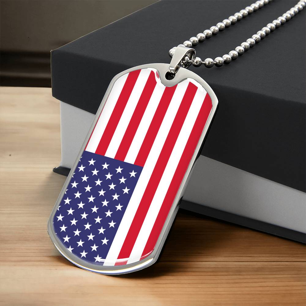 Luxury Military Dog Tag And Chain Usa Flag - Army Tag Necklace, Dog Tag
