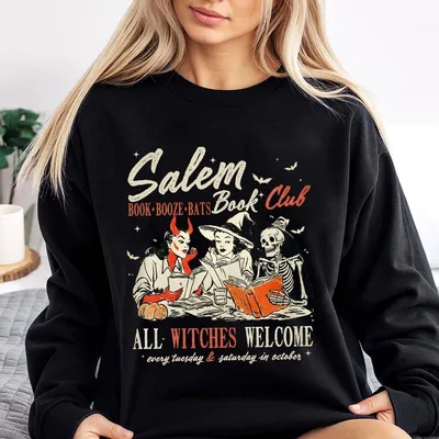Spooky Witchy Book Club Sweatshirt Witchy Aesthetic Grunge Vintage Oversized Spooky Fit