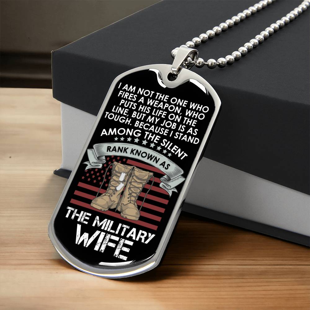 Army Wife Dog Tag - Army Wife Gifts - Military Wife Dog Tag - Army Spouse Gift - Wife Of Solder - Deployment Gifts - Military Gifts - Army Tag Necklace, Dog Tag