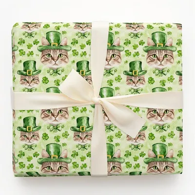 Leprechaun American Shorthair - Gift Wrap for Christmas, Holidays Wrapping Paper, Christmas Wrapping Paper