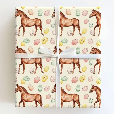 Easter Eggs with the Missouri Fox Trotter - Gift Wrap for Christmas, Holidays Wrapping Paper, Christmas Wrapping Paper