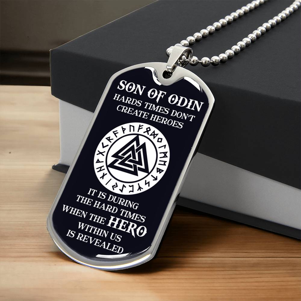 Son Of Odin Dogtag - Army Tag Necklace, Dog Tag