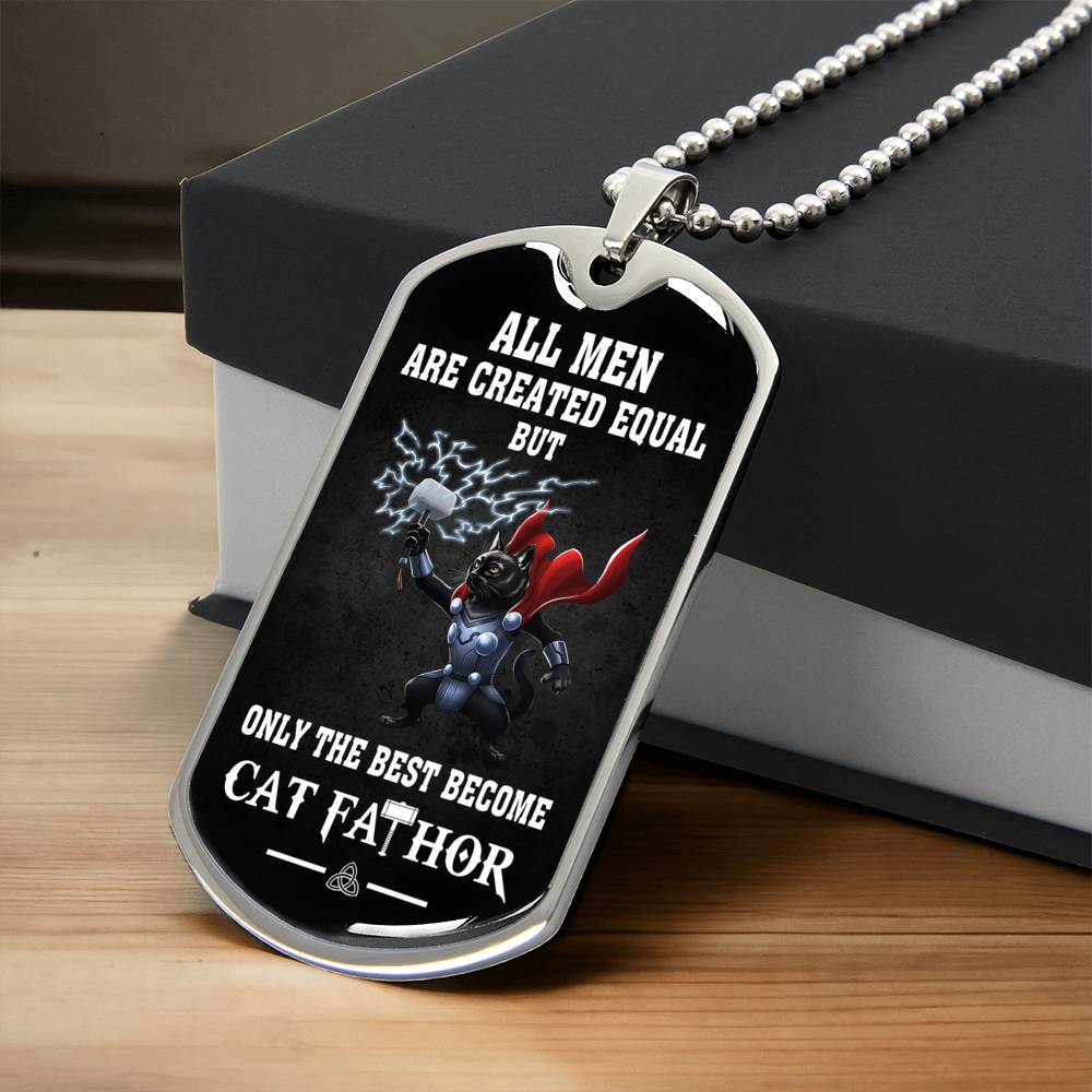 Cat Fathor Dogtag - Army Tag Necklace, Dog Tag