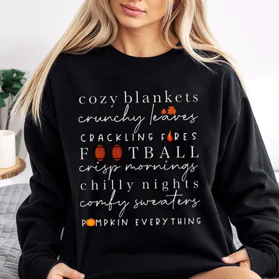 Cozy Blankets Crunchy Leaves Crackling Fires Football Sweatshirt Football Pumpkin Sweatshirt Fall Halloween Football