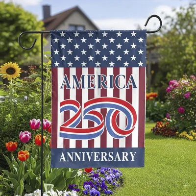 America 250 Anniversary Vertical Garden Flag, Us Flag Design Decor, Semiquincentennial Yard Banner, Patriotic July 4th Commemorative Gift Vertical Garden Flag