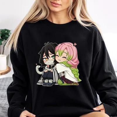 Funny Kanroji Mitsuri, Iguro Obanai Sweatshirt Sweatshirt , Couple Loose Sweatshirt, Demon Slayer Anime Sweatshirt, Gift For Fan , Unisex Sweatshirt Sweatshirt