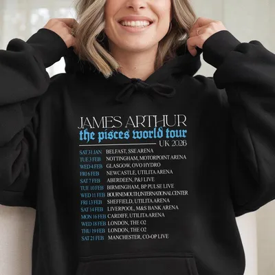 James Arthur 2026 Uk Tour Hoodie, Hoodie, Hoodie, Official Concert Merch Hoodie For Fans, Unisex Graphic Band Hoodie
