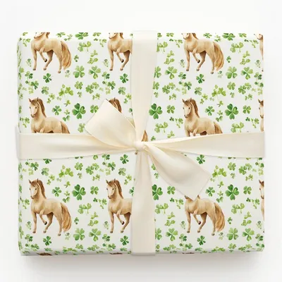 Shamrocks with the Icelandic - Gift Wrap for Christmas, Holidays Wrapping Paper, Christmas Wrapping Paper