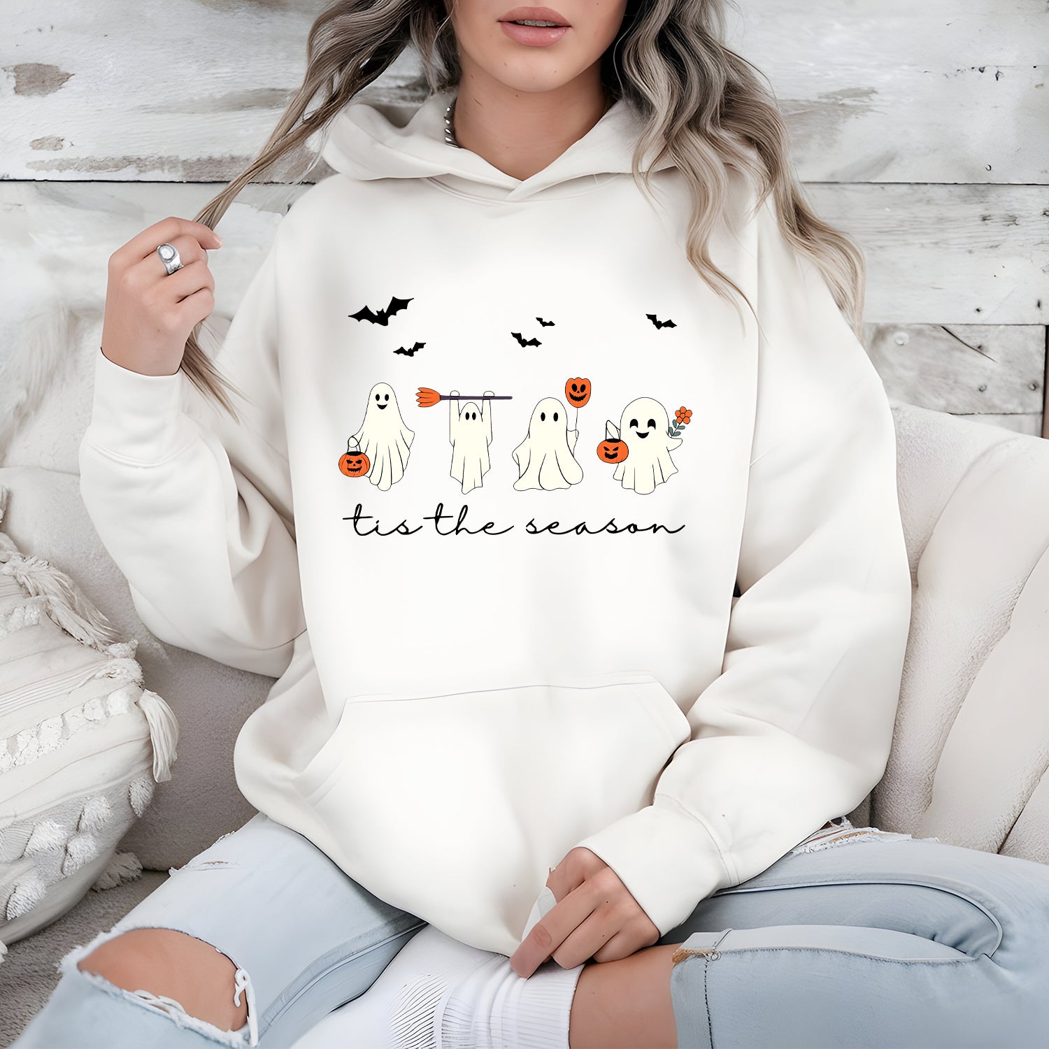 Tis the Season Pullover Hoodie β Spooky Halloween Graphic