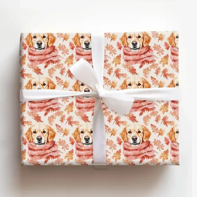 Bundle Up with the Red Golden - Gift Wrap for Christmas, Holidays Wrapping Paper, Christmas Wrapping Paper