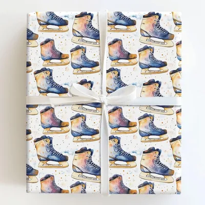 Speed Skate - Gift Wrap for Christmas, Holidays Wrapping Paper, Christmas Wrapping Paper