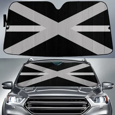 Alabama Flag Thin Grey Line Printed Car Sun Shades Cover Auto Windshield PrintSyde