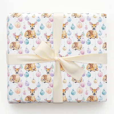 Sugarplum Fawn - Gift Wrap for Christmas, Holidays Wrapping Paper, Christmas Wrapping Paper