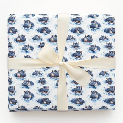 Too Hippo to Handle - Gift Wrap for Christmas, Holidays Wrapping Paper, Christmas Wrapping Paper