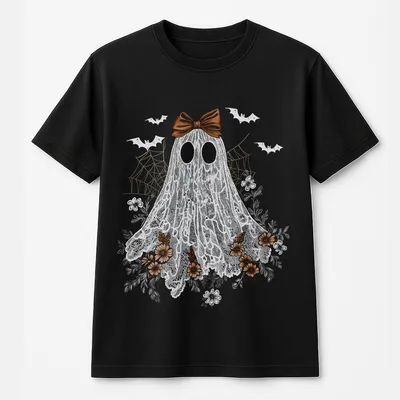 Lace Ghost T-Shirt,Cute Halloween T-Shirt,Boo In Boojee T-Shirt,Halloween Ghost T-Shirt,Halloween T-Shirt